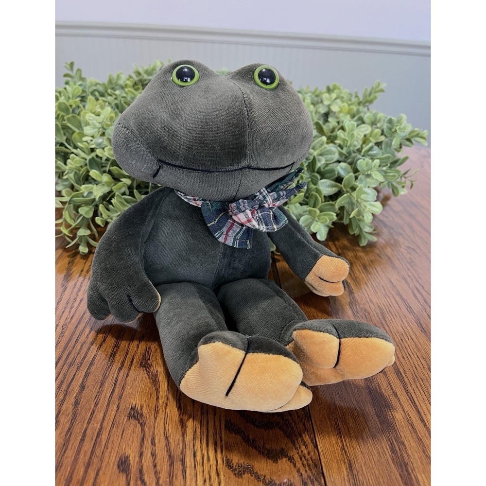 Boyds Bears Jeremiah B Ribbit Frog Plush 12" Bear‎ In The Attic 566450 Tag Bow